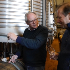 Kellermeister; Peter Bright; Weine vinifizieren, Weinfässer verkosten; vergorender Wein; Flying Winemaker; Probe Jungweine;