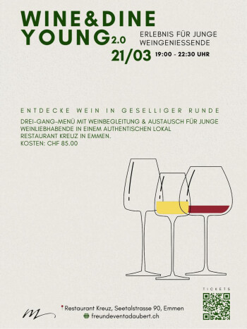 Events - Wine & Dine Young No. 2 im Restaurant Kreuz, Emmen